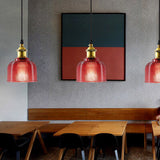 Textured Glass Pendant Light with Metal
