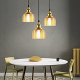 Textured Glass Pendant Light with Metal