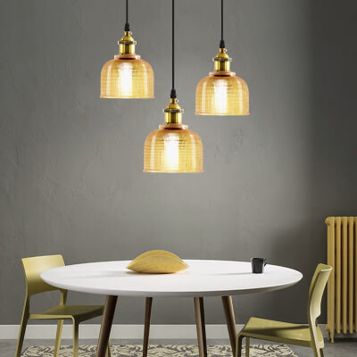 Textured Glass Pendant Light with Metal