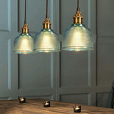 Textured Glass Pendant Light with Metal