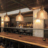 Textured Glass Pendant Light with Metal