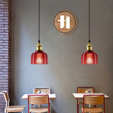Textured Glass Pendant Light with Metal