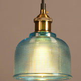 Textured Glass Pendant Light with Metal