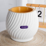 Textured Self Watering Round Planter