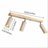 Travertine Cylinder Ceiling Light 3 Head