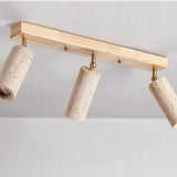 Travertine Cylinder Ceiling Light 3 Head