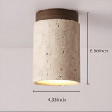 Travertine Cylinder LED Ceiling Spotlight