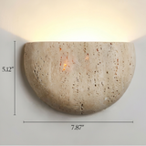 Travertine Half Round Wall Sconce Light