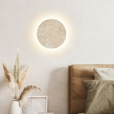 Travertine Round Wall Sconce with LED