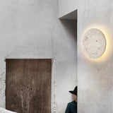 Travertine Round Wall Sconce with LED