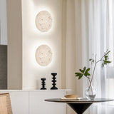 Travertine Round Wall Sconce with LED