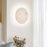 Travertine Round Wall Sconce with LED