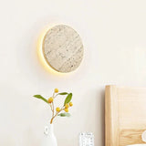 Travertine Round Wall Sconce with LED