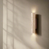 Travertine Wood Cylinder Wall Sconce LED