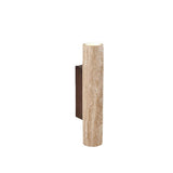 Travertine Wood Cylinder Wall Sconce LED