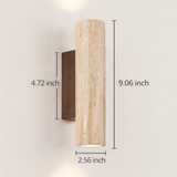 Travertine Wood Cylinder Wall Sconce LED
