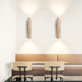 Travertine Wood Cylinder Wall Sconce LED