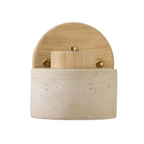 Travertine Wood Wall Sconce with Cylinder