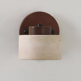 Travertine Wood Wall Sconce with Cylinder