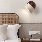 Travertine Wood Wall Sconce with Cylinder