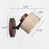Travertine Wood Wall Sconce with Cylinder