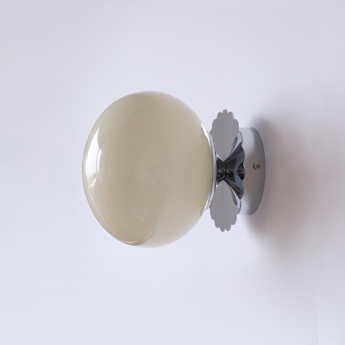 Vintage Brass Globe Glass Wall Sconce