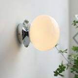 Vintage Brass Globe Glass Wall Sconce