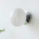 Vintage Brass Globe Glass Wall Sconce
