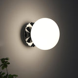Vintage Brass Globe Glass Wall Sconce