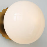 Vintage Brass Globe Glass Wall Sconce