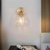 Vintage Brass Tulip Glass Wall Sconce