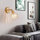 Vintage Brass Tulip Glass Wall Sconce