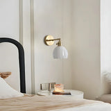 Vintage Brass Tulip Glass Wall Sconce