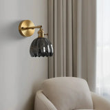 Vintage Brass Tulip Glass Wall Sconce