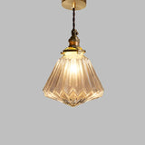 Vintage Copper Glass Globe Pendant Light