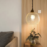 Vintage Copper Glass Globe Pendant Light