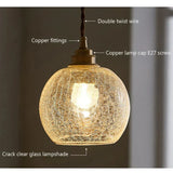 Vintage Copper Glass Globe Pendant Light