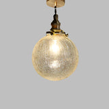 Vintage Copper Glass Globe Pendant Light