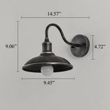 Vintage Industrial Iron Bowl LED Outdoor Wall Light
