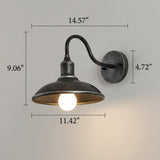 Vintage Industrial Iron Bowl LED Outdoor Wall Light