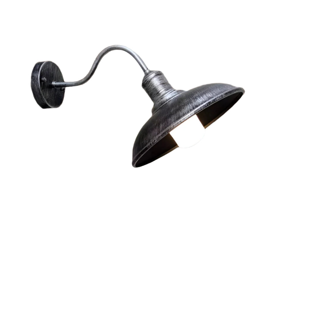 Vintage Industrial Iron Bowl LED Outdoor Wall Light