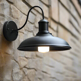 Vintage Industrial Iron Bowl LED Outdoor Wall Light