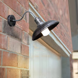 Vintage Industrial Iron Bowl LED Outdoor Wall Light