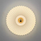 Vintage Ribbed Glass Round LED Wall Sconce