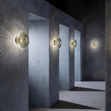 Vintage Ribbed Glass Round LED Wall Sconce