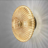Vintage Ribbed Glass Round LED Wall Sconce