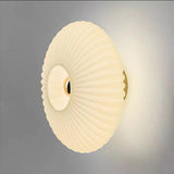 Vintage Ribbed Glass Round LED Wall Sconce