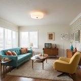 Vintage Round Glass Ceiling Light with Iron