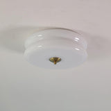 Vintage Round Glass Ceiling Light with Iron