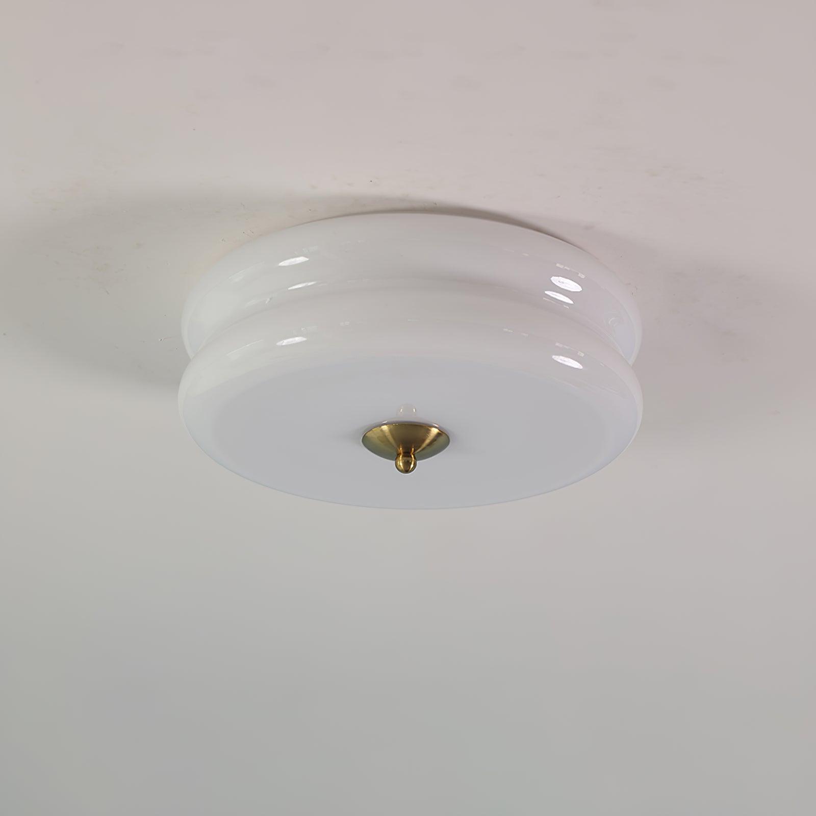 Vintage Round Glass Ceiling Light with Iron